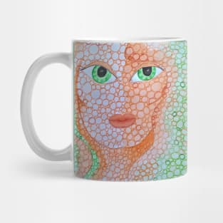 Girl and circles. Mug